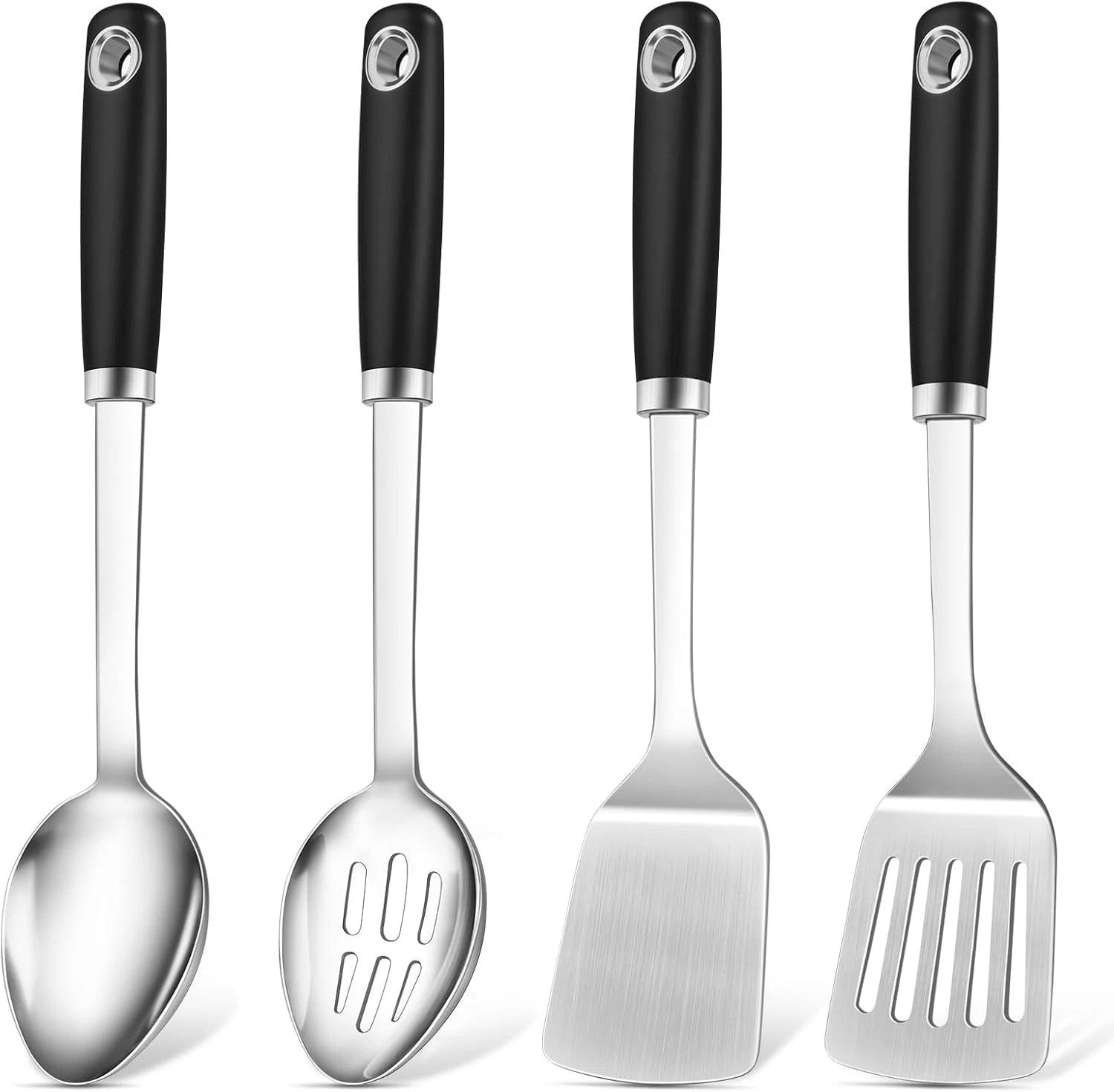 4 Pcs Cooking Utensils Set, Stainless Steel Kitchen Utensils, Heat Resistant Met